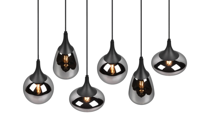 Lampa wisząca czarny metalizowany LUMINA 6xE14x40W Trio, 5833604
