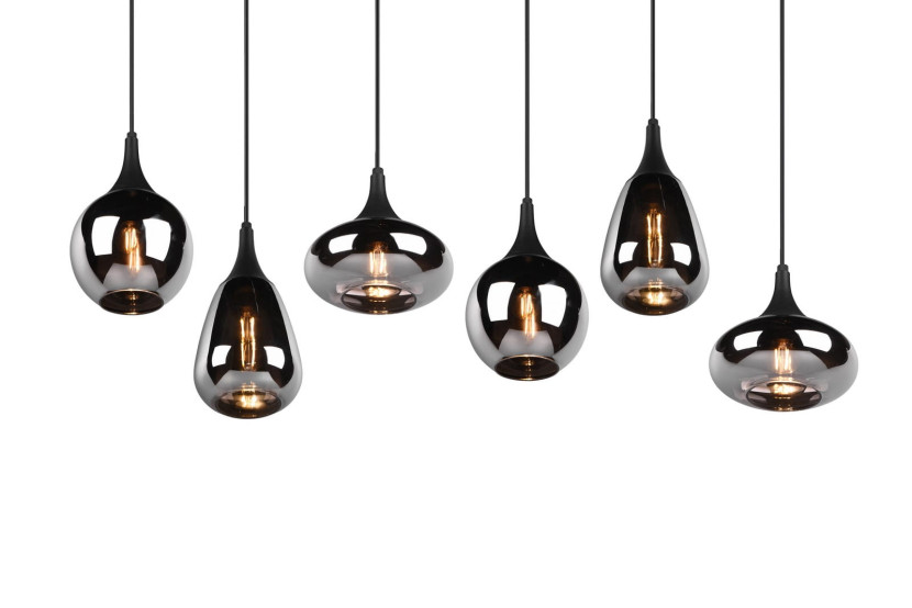 Lampa wisząca czarny metalizowany LUMINA 6xE14x40W Trio, 5833605