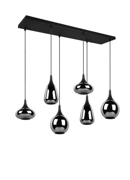 Lampa wisząca czarny metalizowany LUMINA 6xE14x40W Trio, 5833606