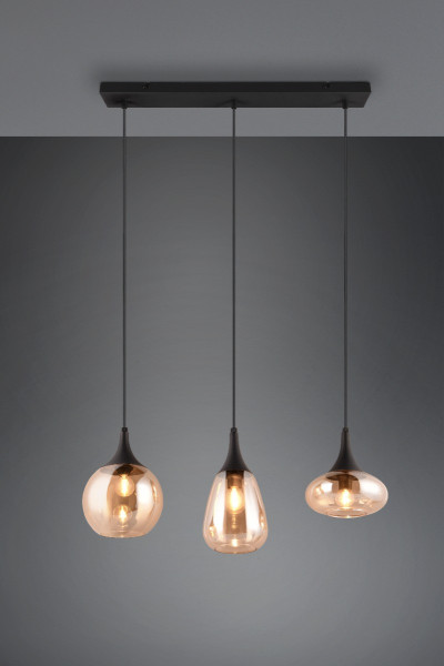 Lampa wisząca czarno-miodowy LUMINA 3xE14x40W wym: 150x68,8x19,5 cm Trio, 5834189