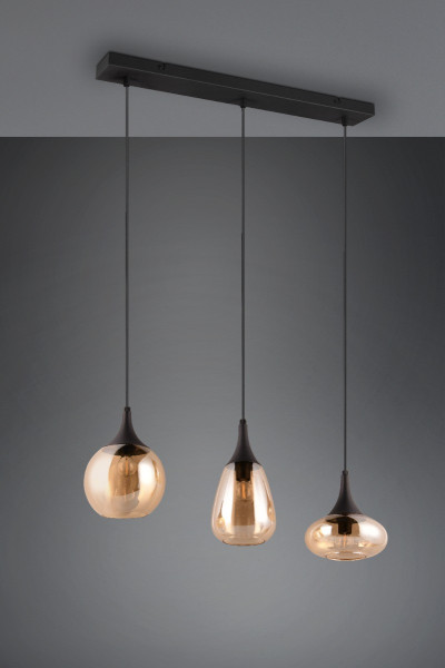 Lampa wisząca czarno-miodowy LUMINA 3xE14x40W wym: 150x68,8x19,5 cm Trio, 5834190