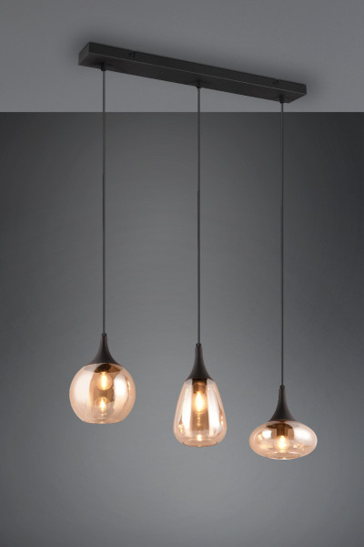 Lampa wisząca czarno-miodowy LUMINA 3xE14x40W wym: 150x68,8x19,5 cm Trio, 5834191