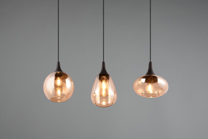 Lampa wisząca czarno-miodowy LUMINA 3xE14x40W wym: 150x68,8x19,5 cm Trio, 5834192