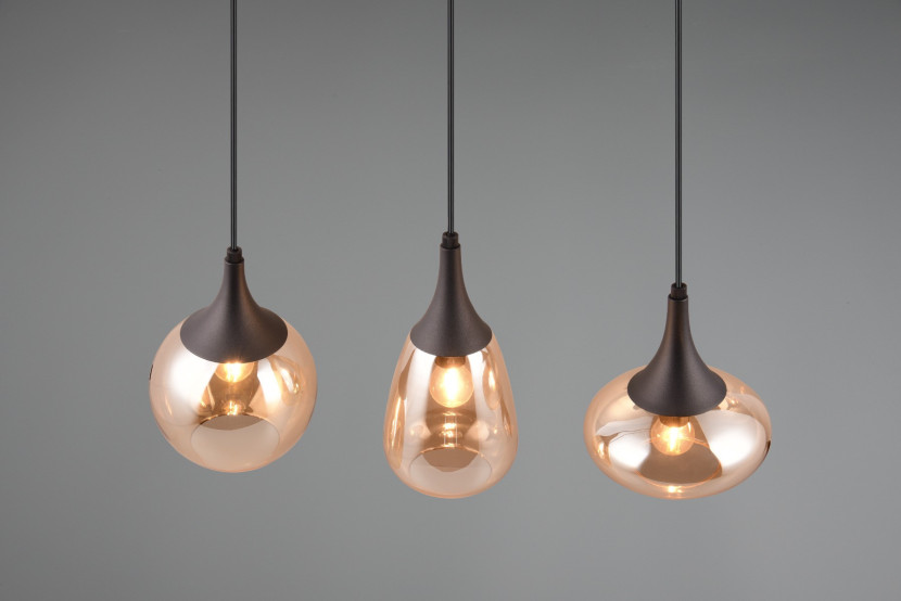 Lampa wisząca czarno-miodowy LUMINA 3xE14x40W wym: 150x68,8x19,5 cm Trio, 5834193