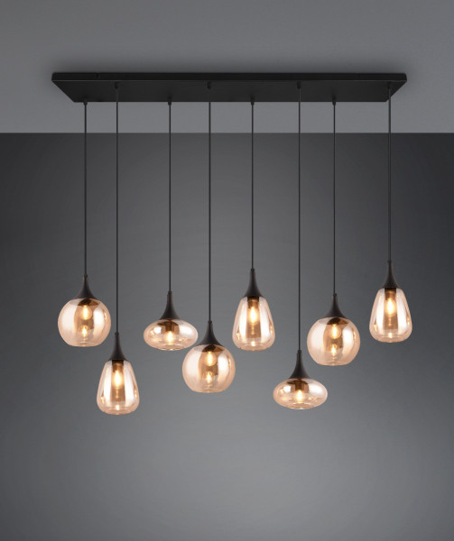 Lampa wisząca czarno-miodowy LUMINA 8xE14x40W wym: 150x121x34,5 cm Trio, 5834652