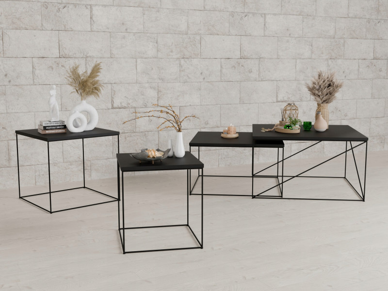 Ława Kawowa Druciana Stolik Loft Industrial Czarny, 5856136