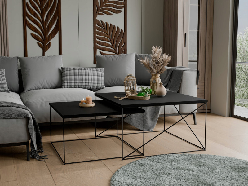 Ława Kawowa Druciana Stolik Loft Industrial Czarny, 5856137