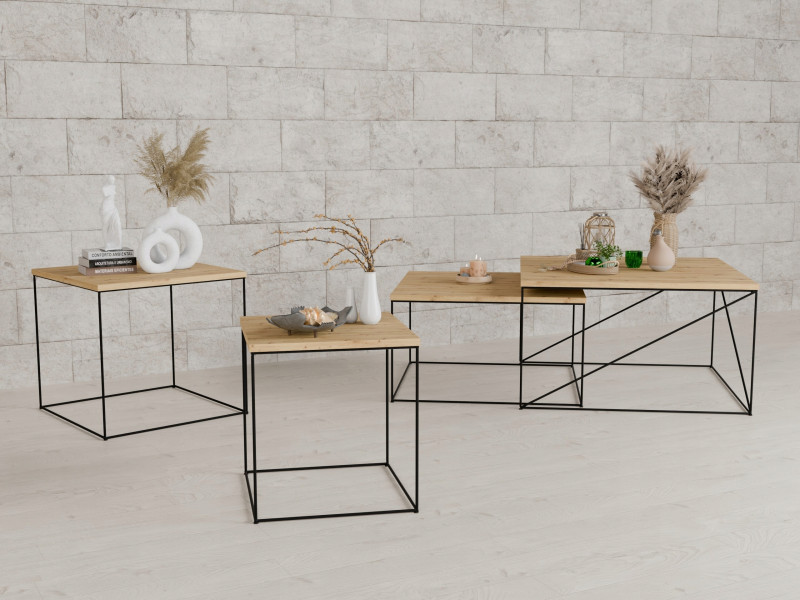 Ława Kawowa Druciana Stolik Loft Industrial Czarny, 5856154