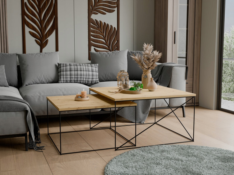 Ława Kawowa Druciana Stolik Loft Industrial Czarny, 5856155