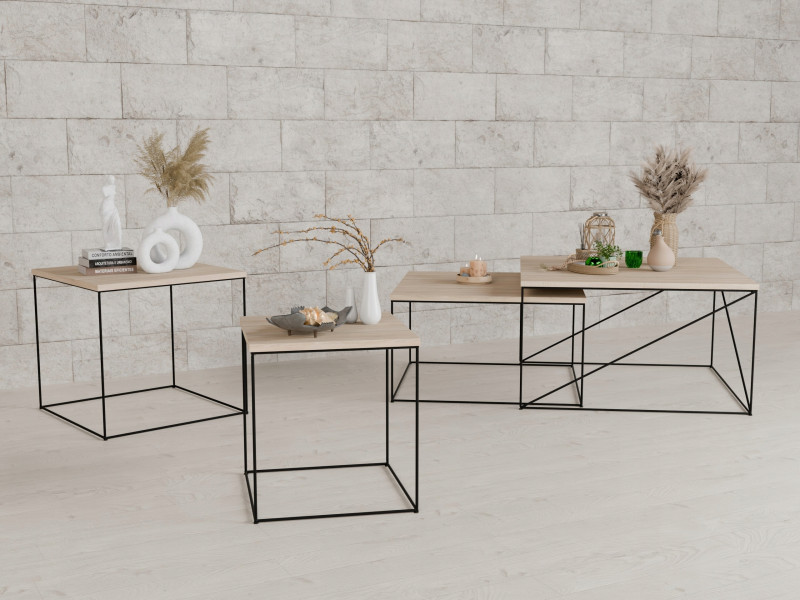Ława Kawowa Druciana Stolik Loft Industrial Czarny, 5856163