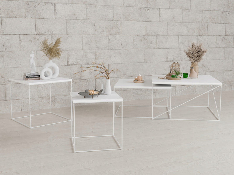 Ława Kawowa Druciana Stolik Loft Industrial Biały, 5856172