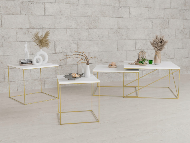 Ława Kawowa Druciana Stolik Loft Glamour Złoty BM, 5856181