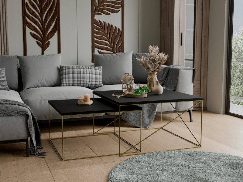 Ława Kawowa Druciana Stolik Loft Glamour Złoty CZ, 5856200