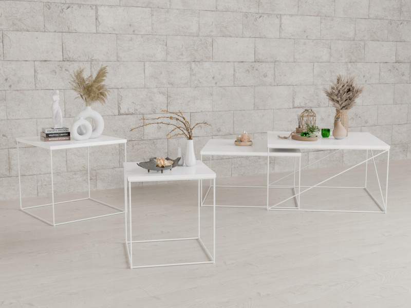 Ława Kawowa Druciana Stolik Loft Industrial Biały, 5856208