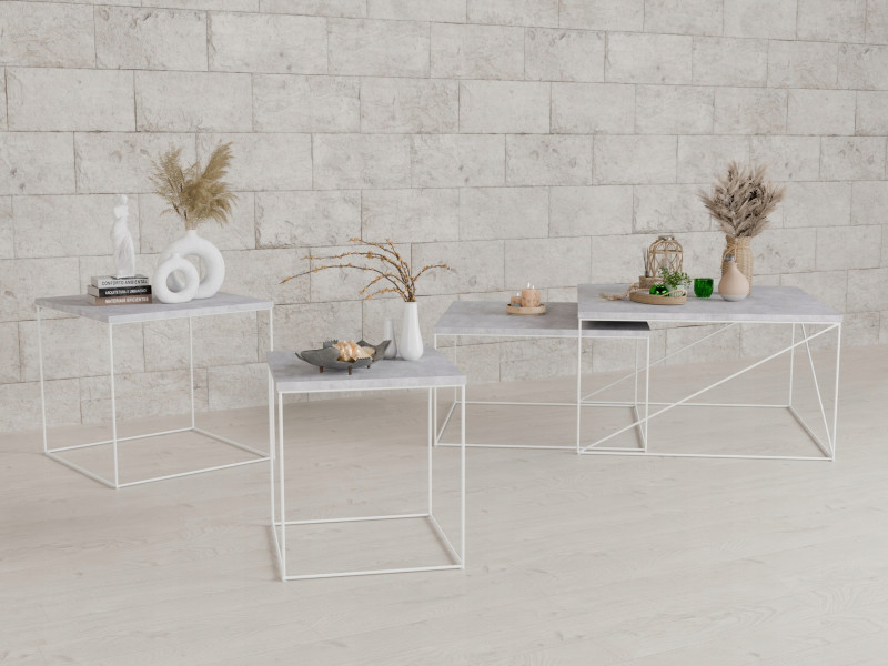 Ława Kawowa Druciana Stolik Loft Industrial Biały, 5856249