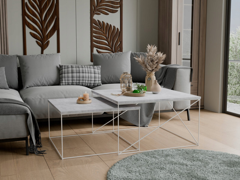Ława Kawowa Druciana Stolik Loft Industrial Biały, 5856250