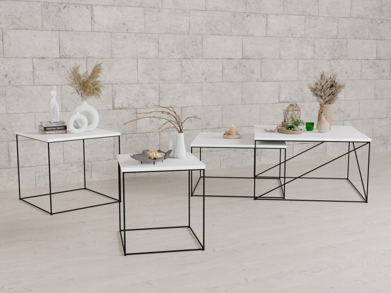 Ława Kawowa Druciana Stolik Loft Industrial Czarny, 5856285