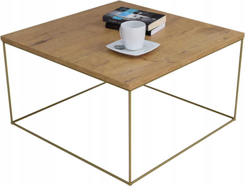 Ława Kawowa Druciana Stolik Loft Glamour Złoty DL, 5856290