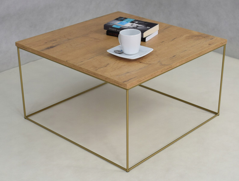 Ława Kawowa Druciana Stolik Loft Glamour Złoty DL, 5856291