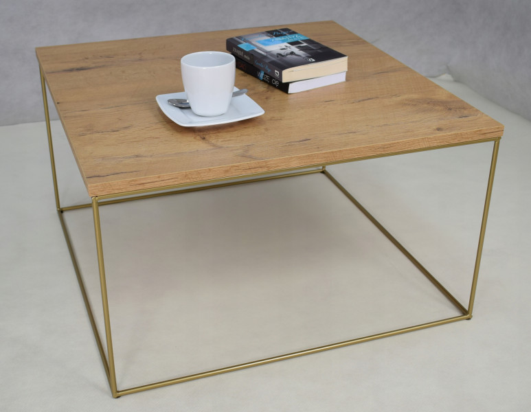 Ława Kawowa Druciana Stolik Loft Glamour Złoty DL, 5856292