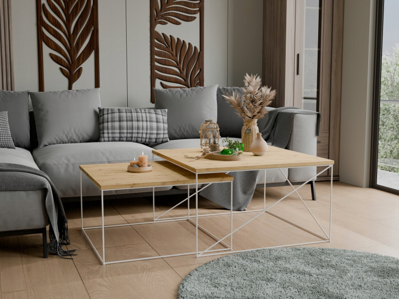 Ława Kawowa Druciana Stolik Loft Industrial Biały, 5856308