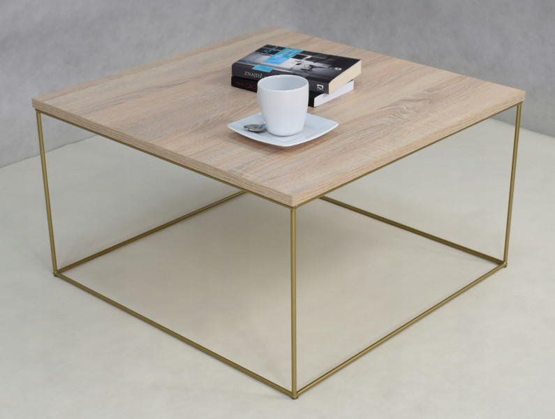 Ława Kawowa Druciana Stolik Loft Glamour Złoty DS, 5856326