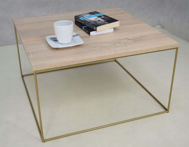 Ława Kawowa Druciana Stolik Loft Glamour Złoty DS, 5856327