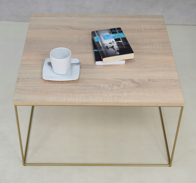 Ława Kawowa Druciana Stolik Loft Glamour Złoty DS, 5856328