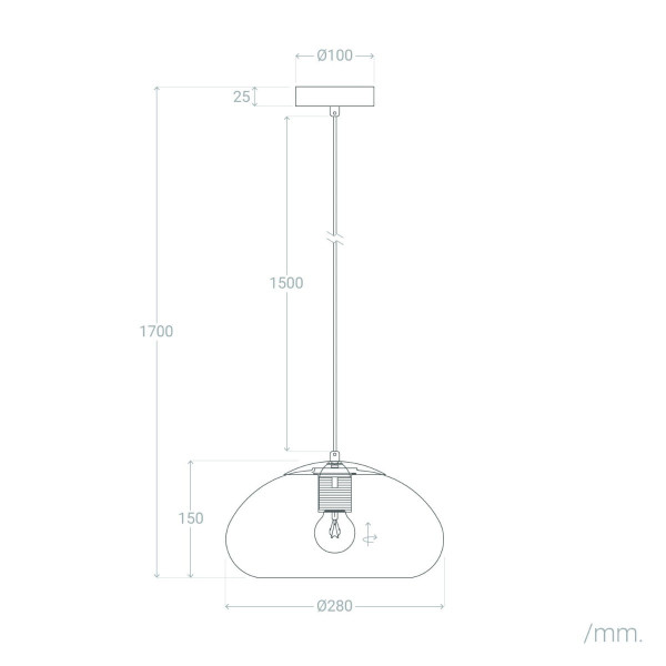Lampa wisząca miodowo-czarna Tesoro 1xE27x20W wym: 170x28x28 cm Abruzzo, 5857959