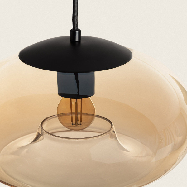 Lampa wisząca miodowo-czarna Tesoro 1xE27x20W wym: 170x28x28 cm Abruzzo, 5857960