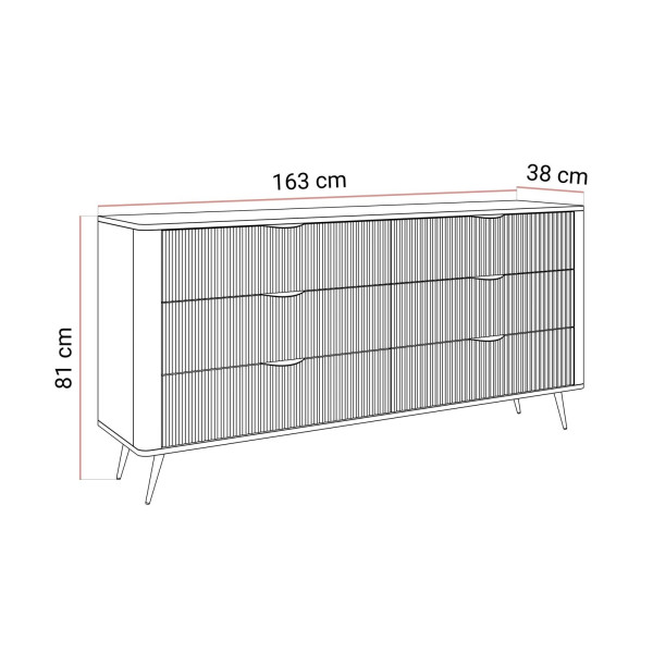 Komoda SCARLETT 6S z szufladami, beżowy, 5888450