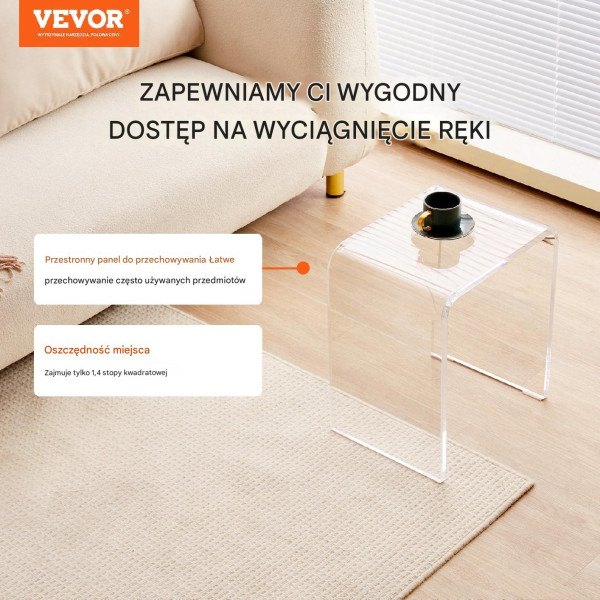 Stolik nocny Konsola komoda akrylowa przezroczysta do przedpokoju 2 szt., 5893011