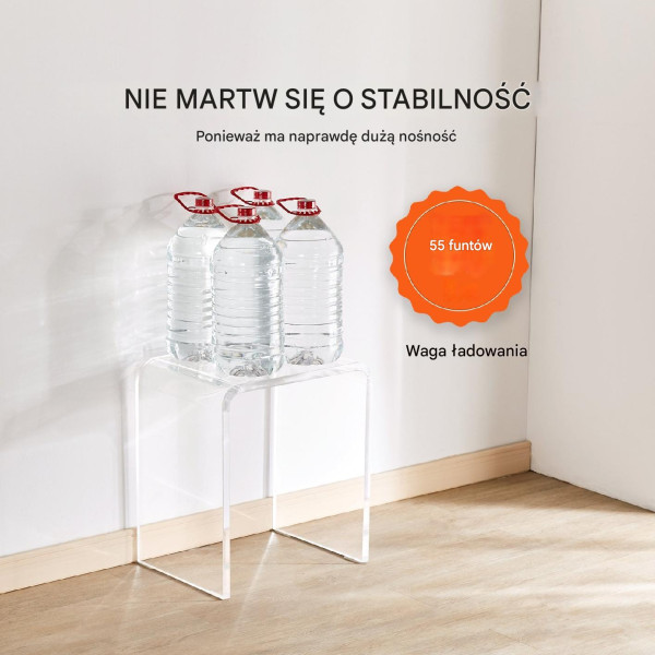 Stolik nocny Konsola komoda akrylowa przezroczysta do przedpokoju 2 szt., 5893012