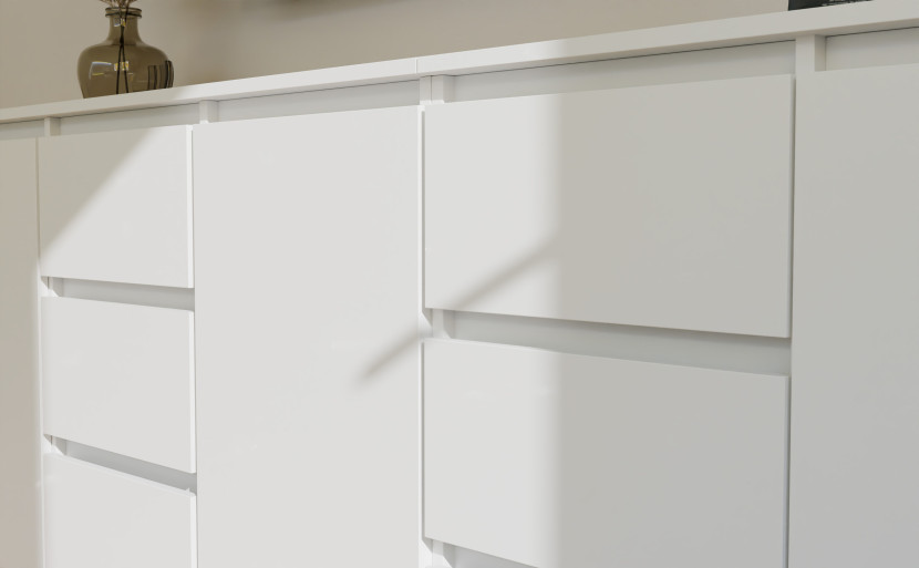 Zestaw komoda Costa 6 szuflad 3 drzwi szafka biała, 5927498