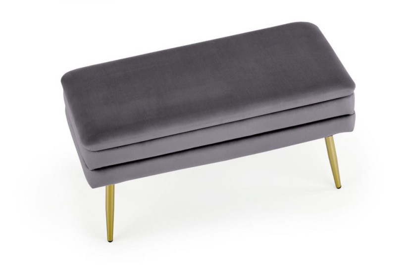 Ławka Velva Velvet szara/złota z pojemnikiem, 5955713