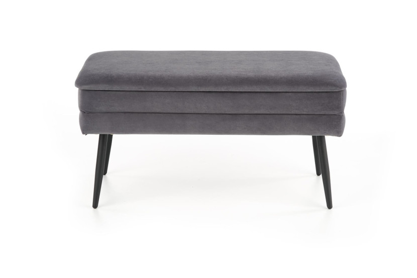 Ławka Velva Velvet szara/czarna z pojemnikiem, 5956167