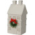 Produkt: Figurka świąteczna, domek z brokatowym dachem