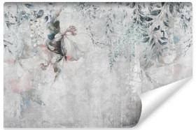 Produkt: Fototapeta Do Salonu BETON Kwiaty Liście 520x318cm