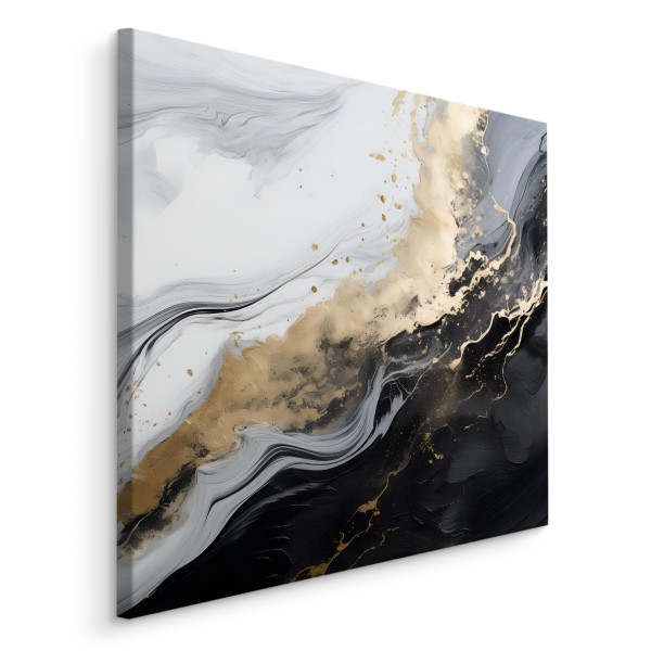 Obraz Abstrakcyjny Marmur W Czarno-Białych Kolorach 30x30cm, 610546