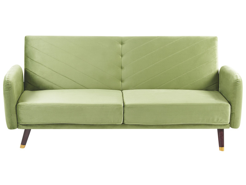 Sofa rozkładana welurowa oliwkowa SENJA, 612741
