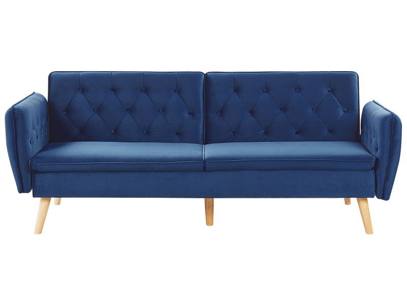 Sofa tapicerowana rozkładana niebieska, 613412