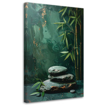 Obraz do salonu sypialni kuchni, Kamienie zen spa liście bambusa 20x30
