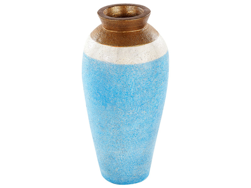 Dekoracyjny wazon z terakoty niebieski, 615869