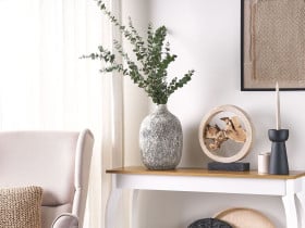 Dekoracyjny wazon z terakoty szaro-biały