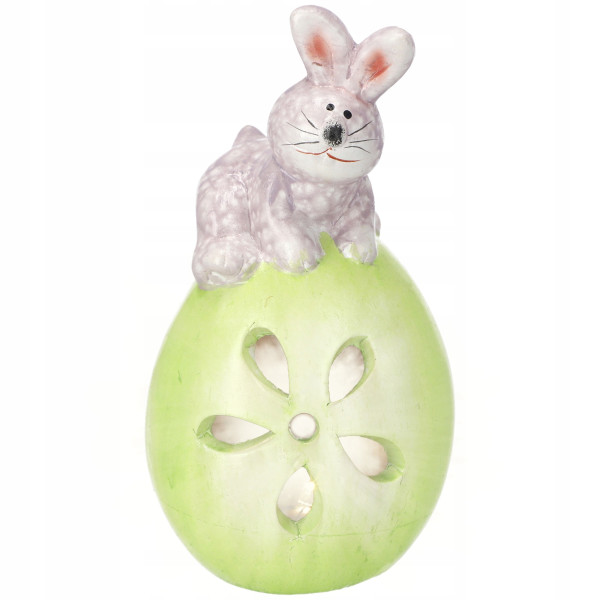 Figurka Wielkanocna Zajączek Na Jajku Ceramiczna, 616602