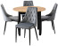 Produkt: Zestaw stół i krzesła HARRY Craft Czarny i 4x CORK Popiel