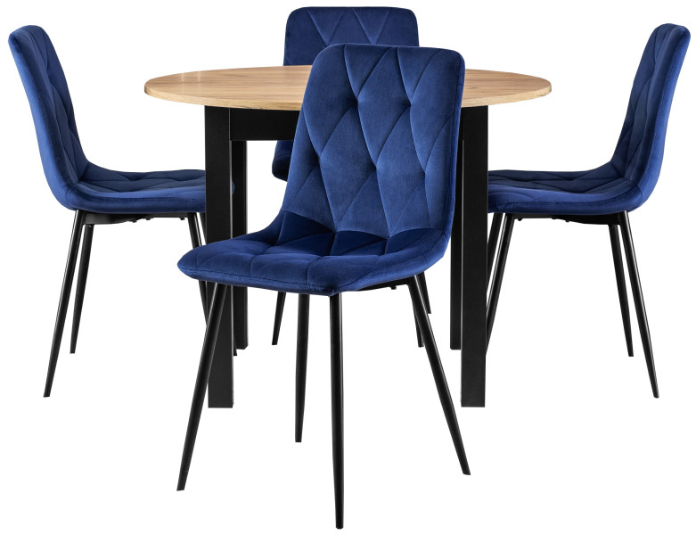 Zestaw stół i krzesła HARRY Riviera i 4 krzesła ROBIN Granat, 621255