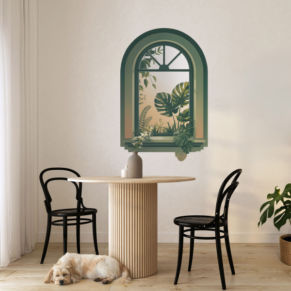 Naklejka dziura 3D zielone okno efekt dziury 53x80, 6225154