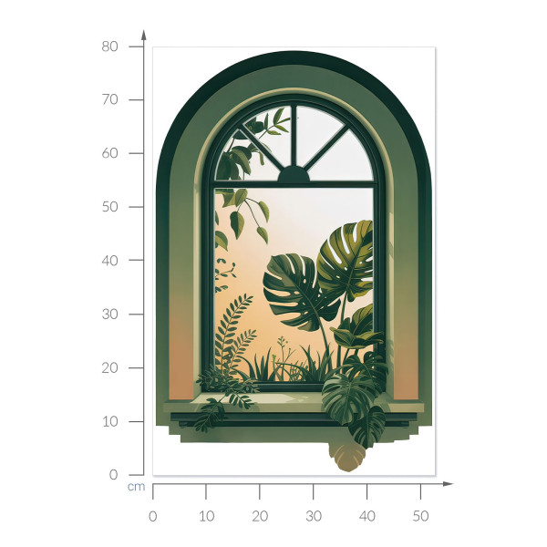 Naklejka dziura 3D zielone okno efekt dziury 53x80, 6225156
