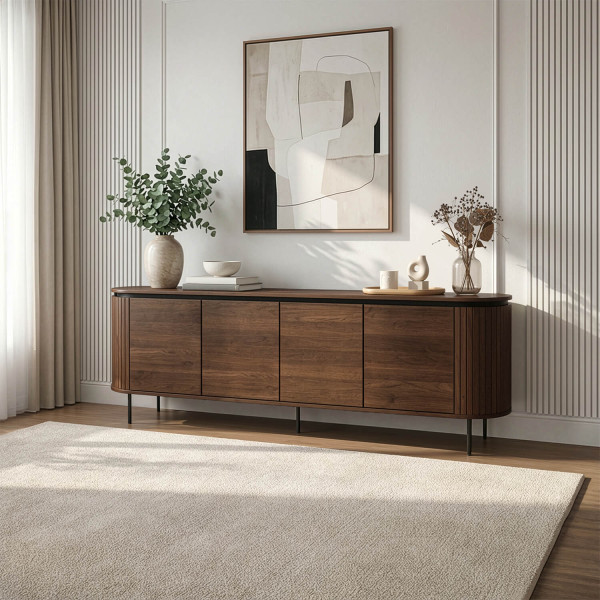 Komoda Duża z Lamelami Drewniana Do Salonu Sypialni Loft Dębowa BECK 200 cm, 6229694